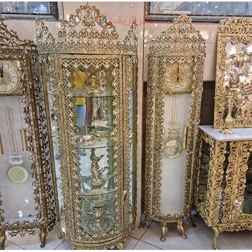 خرید، قیمت و مشخصات بوفه و ساعت مدل نیلوفر، آنتیک با آبکاری درجه یک و عالی زیر قیمت بازار، کیفیت عالی - هنرظریف