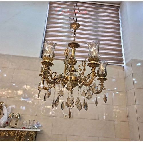 خرید، قیمت و مشخصات لوستر 5 شاخه تمام برنز مدل پرتو، با ضمانت بالا و با دوام زیر قیمت بازار  - هنرظریف