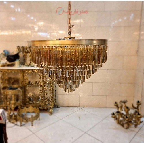 خرید، قیمت و مشخصات مدل جدید لوستر تمام برنز، فوق العاده خاص و بی نظیر با کریستال درجه یک زیر قیمت بازار  - هنرظریف