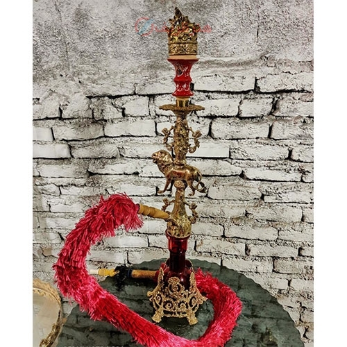 خرید، قیمت و مشخصات قلیان تمام برنج مدل شیر با زیره و تاج، خاص و زیبا به قیمت تولیدی -  هنرظریف