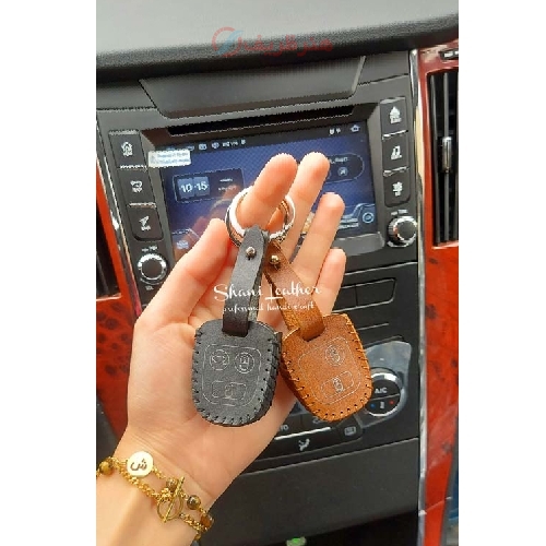 خرید، قیمت و مشخصات کاور ریموت دستدوز و دستساز با چرم طبیعی و رنگبندی زیبا و دوخت با کیفیت - هنرظریف