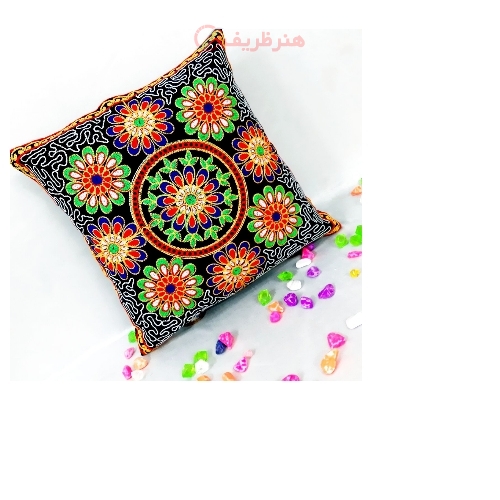 خرید، قیمت و مشخصات کاور کوسن سوزن دوزی و اینه کاری مخمل مدل گل دادوود کد 1-4 پارچه درجه یک و به قیمت تولیدی - هنرظریف