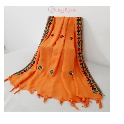خرید، قیمت و مشخصات شال سوزندوزی نخ درجه یک و کار شده دارای طرح های متنوع و زیبا کد 003، زیر قیمت بازار - هنرظریف