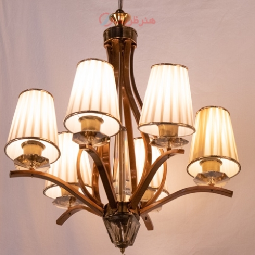 خرید، قیمت و مشخصات لوستر 6 شاخه طرح جدید و آنتیک و  کیفیت بالا، طراحی زیبا و مدرن - هنرظریف