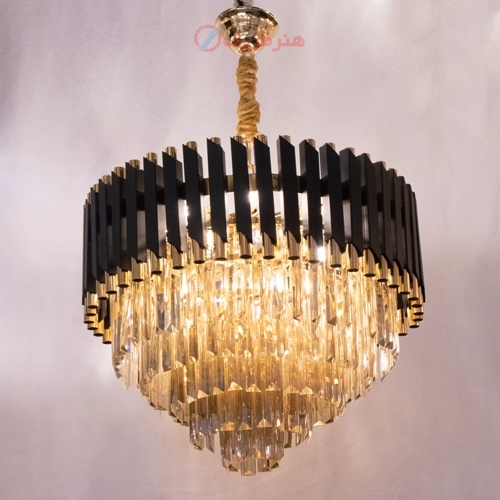 خرید، قیمت و مشخصات لوستر طرح مدرن با کریستال های آینه ای طراحی فوق العاده زیبا و پر فروش - هنرظریف