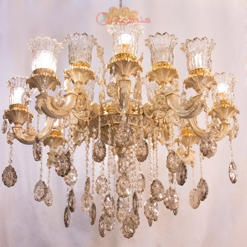 خرید، قیمت ومشخصات لوستر های طرح سرامیک با تعداد شاخه بالا و سر شاخه شیشه ای طرح گل، بسیار شیک و زیبا - هنرظریف