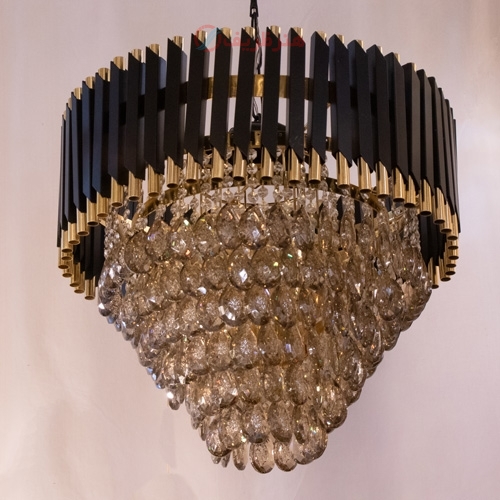 خرید، قیمت و مشخصات لوستر با کریستال های آینه ای بسیار زیبا و طراحی مدرن - هنرظریف