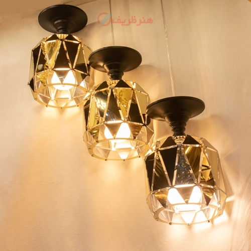 خرید، قیمت و مشخصات لوستر های آویزی آینه کاری شده، مناسب دکوراسیون منازل و محل کار - هنرظریف