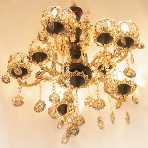 خرید، قیمت و مشخصات لوستر برنزی با رنگ مشکی مات و طراحی خاص و شیک مناسب دکوراسیون منازل - هنرظریف