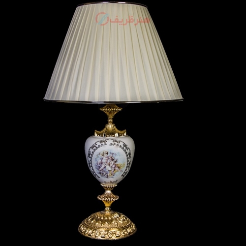 خرید، قیمت و مشخصات آباژور رومیزی شیلد دار جنس آلومینیوم و سرامیک و رنگ فورتیک - هنرظریف