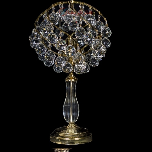 خرید، قیمت و مشخصات آباژور کره ای جنس برنزی و کریستال به رنگ طلایی - هنرظریف