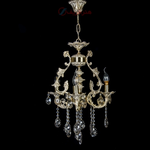 خرید، قیمت و مشخصات لوستر فانوسی 3 شعله جنس برنزی و رنگ سفید فرانسه کیفیت ساخت درجه یک - هنرظریف