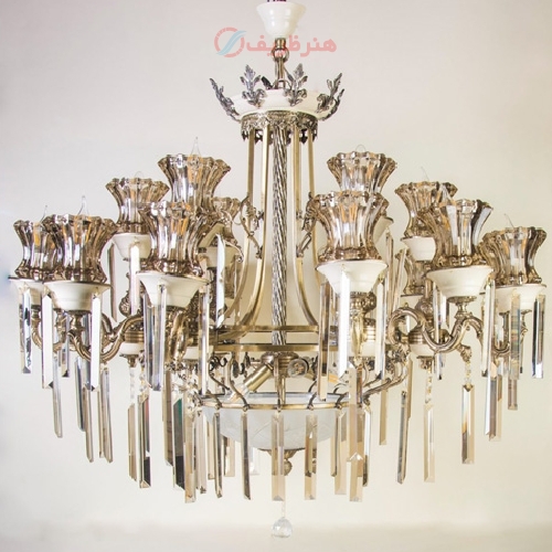 خرید، قیمت و مشخصات لوستر طرح لاروس 6 شاخه هر شاخه 3 شعله و رنگ آنتیک - هنرظریف