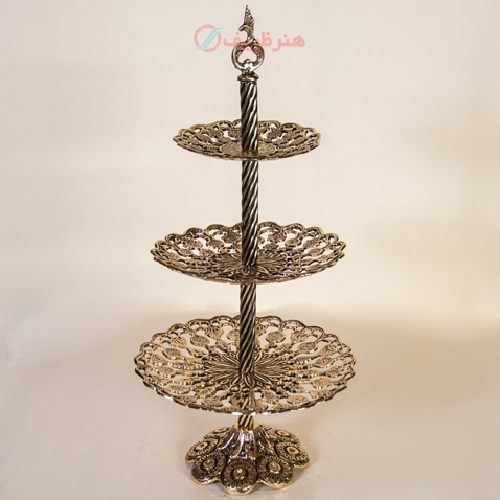 خرید، قیمت و مشخصات شیرینی خوری 3 طبقه برنزی، رنگ ثابت و طراحی به روز - هنرظریف