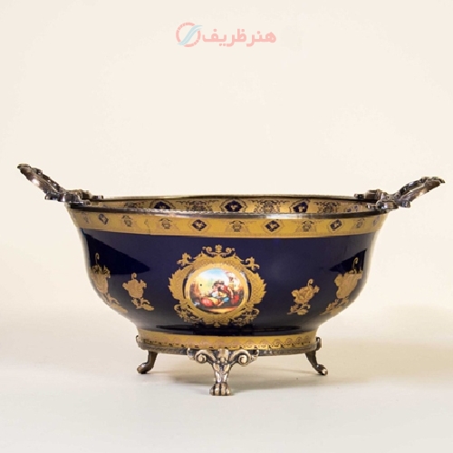 خرید، قیمت و مشخصات میوه خوری سلطنتی برنز سرامیک به رنگ سرمه ای و آنتیک - هنرظریف