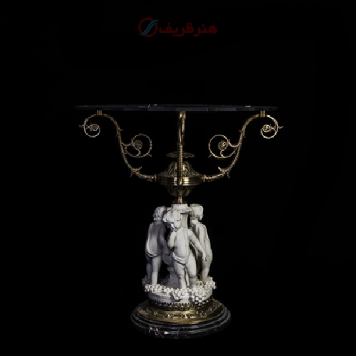 خرید، قیمت و مشخصات میز تلفن ونیزی با جنس برنزی و پلی استر کیفیت بی نظیر - هنرظریف