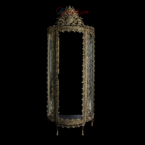 خرید، قیمت و مشخصات ویترین گرد طرح غنچه باز بدنه آلومینیوم و رنگ فورتیک درجه یک - هنرظریف