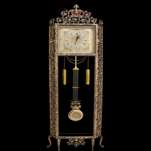 خرید، قیمت و مشخصات ساعت ایستاده جنس برنزی و طراحی زیبا کیفیت رنگ و بدنه بی نظیر - هنرظریف