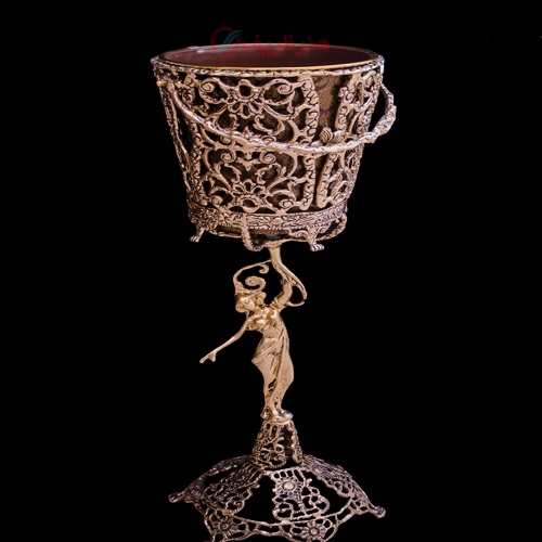 خرید، قیمت و مشخصات سطل پایه دار مدل ایستاده، بدنه طراحی شده و رنگ ثابت - هنرظریف