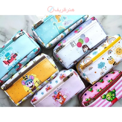 خرید، قیمت و مشخصات جامدادی سه زیپ چرمی دستدوز با 3 جیب مجزا، تهیه شده از چرم مصنوعی درجه یک | هنرظریف