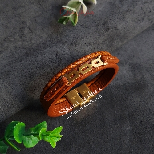خرید آنلاین،دستبند چرم طبیعی گاوی هنر دست، بسیار زیبا، به قیمت تولیدی | هنرظریف