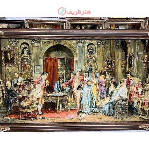 خرید تابلو فرش دستبافت، تابلو فرش دستبافت کلیسا چله ابریشم پر از ابریشم 50 رج، زیر قیمت بازار | هنرظریف