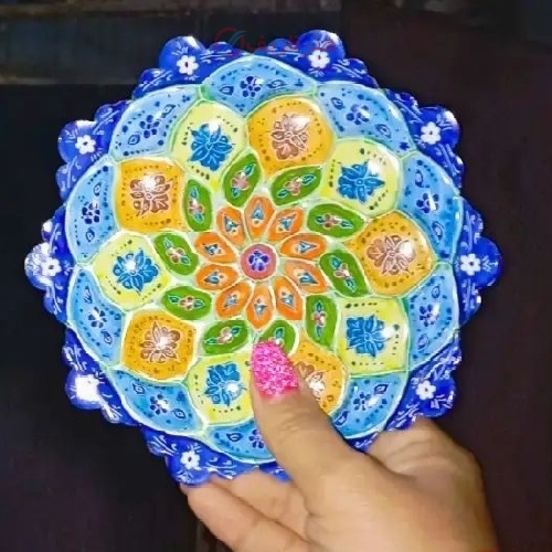 خرید آنلاین، دیوار کوب مسی میناکاری شده، پخته شده در کوره با رنگ ثابت و ضد خط و خش، با قیمت مناسب | هنرظریف