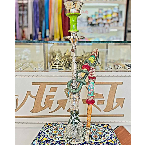 خرید، قیمت و مشخصات قلیان کامل برنجی دو مرتبه شمش، شیلنگ چرم کوچک گل و مرغ ارزان و باکیفیت _ هنرظریف