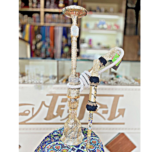 خرید، قیمت و مشخصات قلیان برنجی شمش دو مرتبه، شیشه تراش پیچ طلا کوب، طرح ثمین، 10 سال گارانتی ارزان و باکیفیت _ هنرظریف