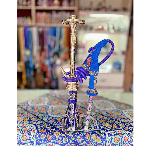 خرید، قیمت و مشخصات قلیان برنجی دو مرتبه شمش کوچک، طرح شمشیری گل و مرغ اعلاء، گارانتی 10 ساله ارزان و باکیفیت _ هنرظریف