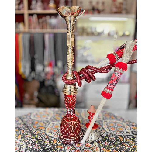 خرید، قیمت و مشخصات قلیان برنجی شمش دو مرتبه، با سینی هندی، طرح مدرن با گارانتی 5 ساله ارزان و باکیفیت _ هنرظریف