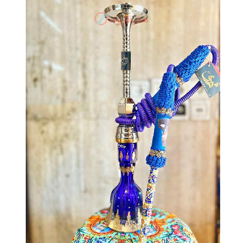 خرید، قیمت و مشخصات قلیان برنجی یک مرتبه شمش سفید، شیشه طلاکاری طرح ثمین، گارانتی 10 ساله ارزان و باکیفیت _ هنرظریف