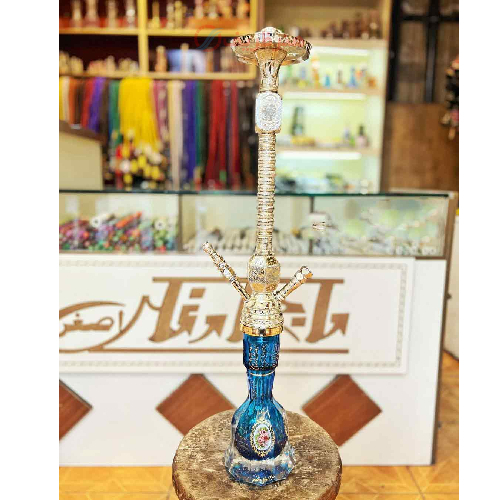 خرید، قیمت و مشخصات قلیان کامل شیشه تراش دو مرتبه شمش، قلم کاری تماما کار دست ارزان و باکیفیت _ هنرظریف