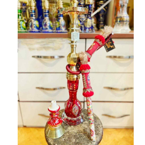 خرید، قیمت و مشخصات قلیان برنجی یک مرتبه شمش دلبر تراش، طرح ترنج، شیلنگ چرم سایز بزرگ ارزان و باکیفیت _ هنرظریف