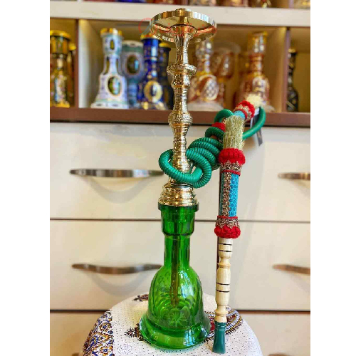 خرید، قیمت و مشخصات قلیان کامل برنجی دو مرتبه سیب گرد، تراش زنبوری، 10 سال گارانتی ارزان و باکیفیت _ هنرظریف