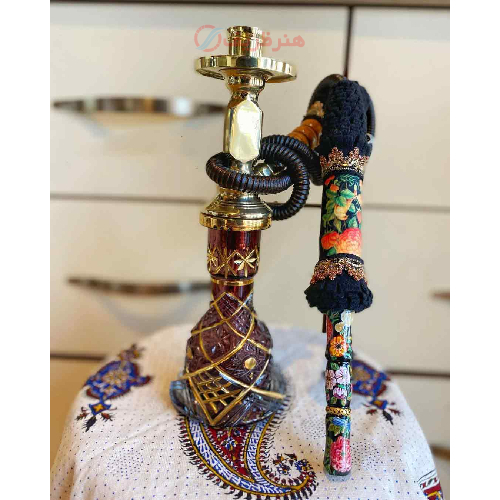 خرید، قیمت و مشخصات قلیان کامل برنجی سیسمونی سه بعدی، نقاشی شده با رنگ طلا ارزان و باکیفیت _ هنرظریف