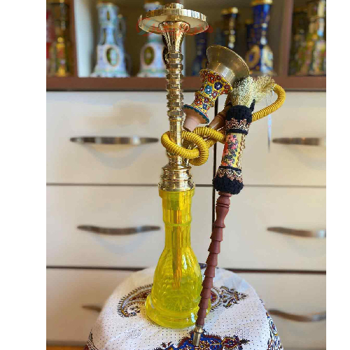 خرید، قیمت و مشخصات  قلیان کامل برنجی شمش یک مرتبه، شیشه تراش زنبوری، 10 سال گارانتی ارزان و باکیفیت _ هنرظریف