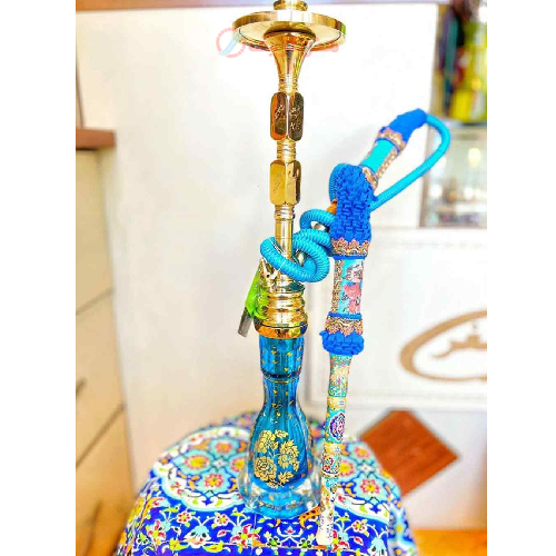 خرید، قیمت و مشخصات قلیان برنجی شمش دو مرتبه کوچک، شیشه شمشیری طرح ترنج ارزان و باکیفیت _ هنرظریف