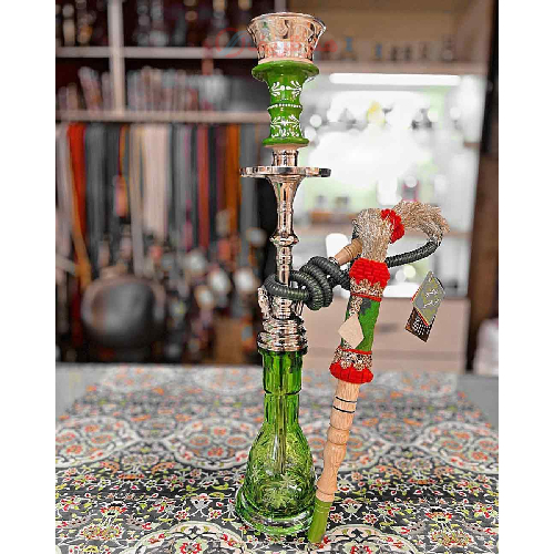 خرید، قیمت و مشخصات منقل قلیان کامل برنجی گلابی، سوپاپدار، شیشه تراش ماه و ستاره، شیلنگ چرم ارزان و باکیفیت _ هنرظریف