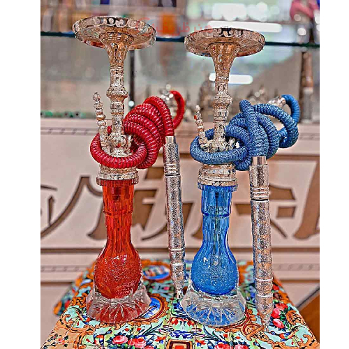 خرید، قیمت و مشخصات  قلیان کامل برنجی گلابی ممتاز قلم، شیشه تراش طرح عینکی، گارانتی 10 ساله ارزان و باکیفیت _ هنرظریف