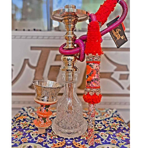 خرید، قیمت و مشخصات قلیان کامل برنجی سیسمونی طرح هما ساده، شیشه تراش طرح شیراز ارزان و باکیفیت _ هنرظریف