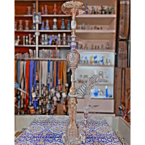 خرید، قیمت و مشخصات قلیان کامل برنجی شمش گلدان دار، گلدان تذهیب و نقره کاری ارزان و باکیفیت _ هنرظریف