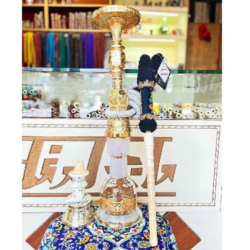 خرید، قیمت و مشخصات قلیان کامل برنجی یک مرتبه قلم، طرح سایه روشن، لبی تمام استخوان ارزان و باکیفیت _ هنرظریف