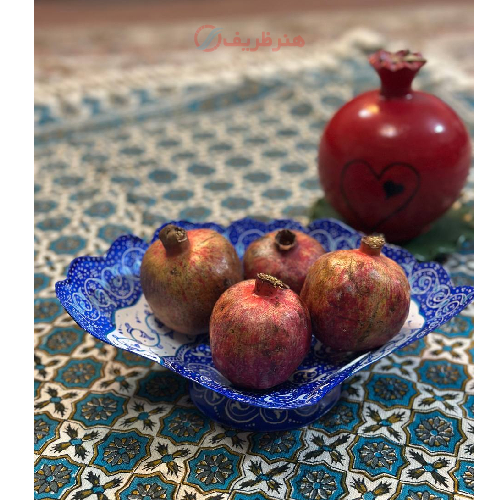 خرید، قیمت و مشخصات شیرینی خوری مسی میناکاری طرح صدف - هنرظریف