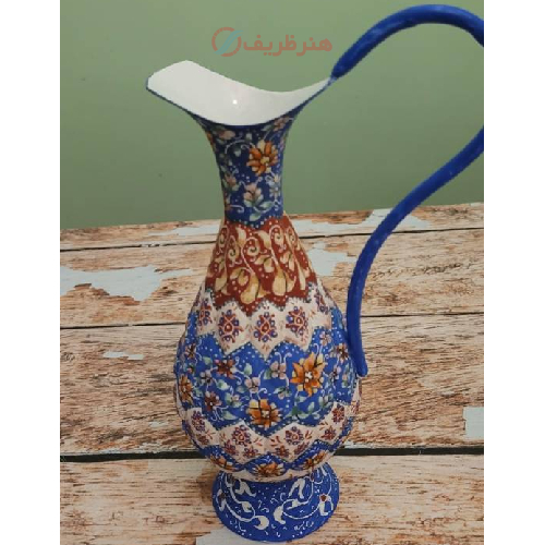 خرید، قیمت و مشخصات پارچ مسی میناکاری شده 20 سانتی، زیر قیمت بازار - هنرظریف