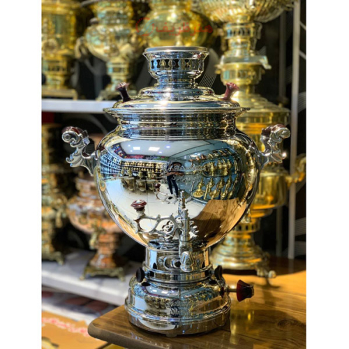 خرید، قیمت و مشخصات سماور گازی 15 لیتری مدل 2016، اکبر برادران، بدون سرب با شیر پیلوت استاندارد ارزان و باکیفیت _ هنرظریف