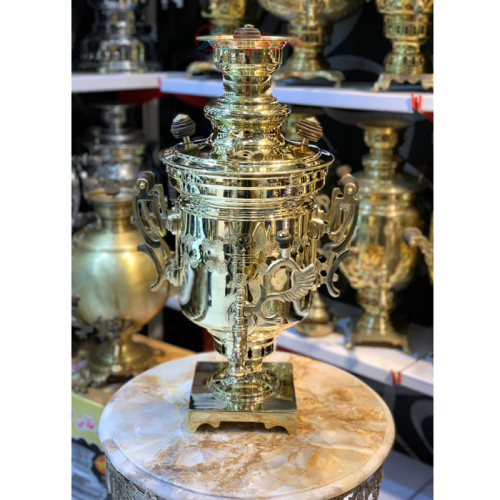 خرید، قیمت و مشخصات سماور زغالی 12 لیتری مدل کمونیستی، مهر روسی خاص، دارای گارانتی ارزان و باکیفیت _ هنرظریف