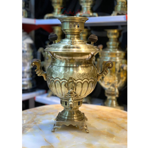 خرید، قیمت و مشخصات سماور زغالی برنجی 5 لیتری مدل افسون، دارای 1 سال گارانتی تعویض شرکتی ارزان و باکیفیت _ هنرظریف