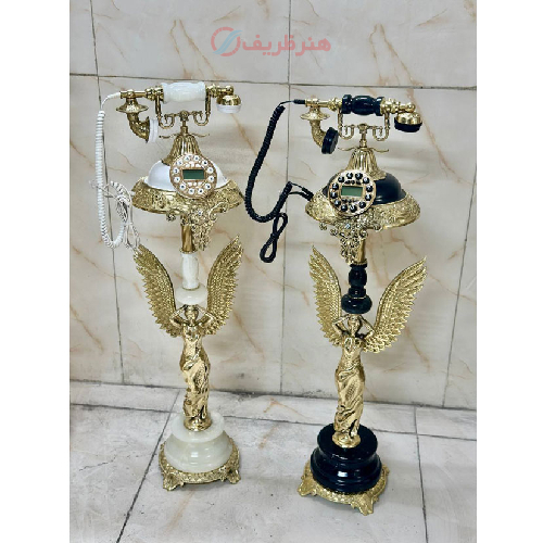 خرید، قیمت و مشخصات تلفن ایستاده مدل گرد بانو بال بزرگ پایه سنگی، شیک و مدرن_ هنرظریف