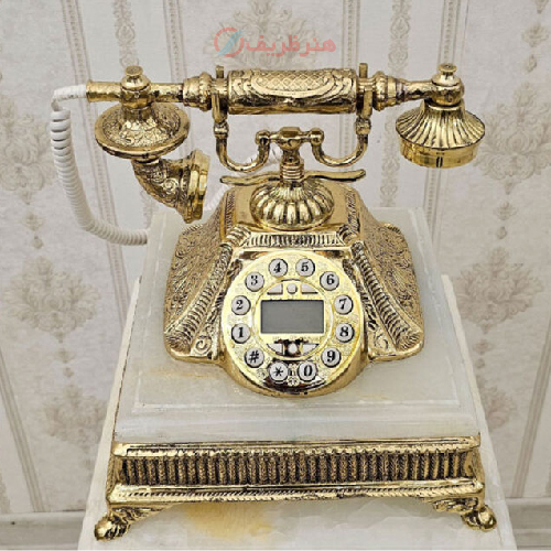 خرید، قیمت و مشخصات ساعت رومیزی برنزی، پایه سنگ مرمر سفید، شیک و زیبا_ هنرظریف